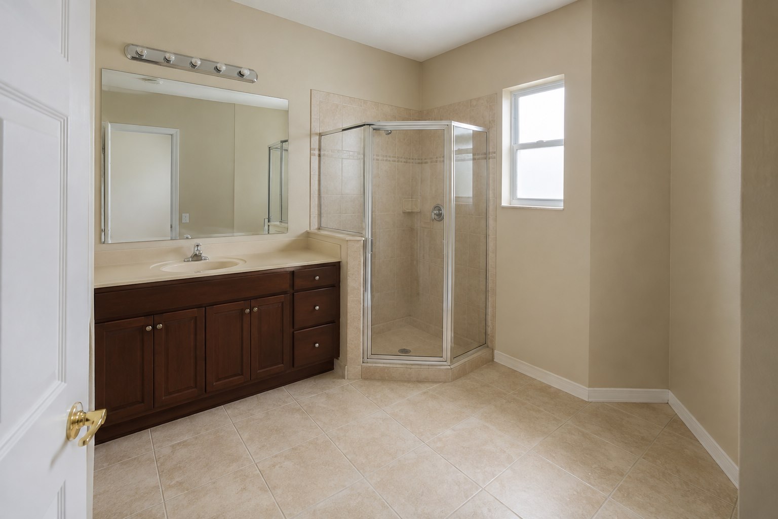 AI-generated dated primary bathroom before renovation concept