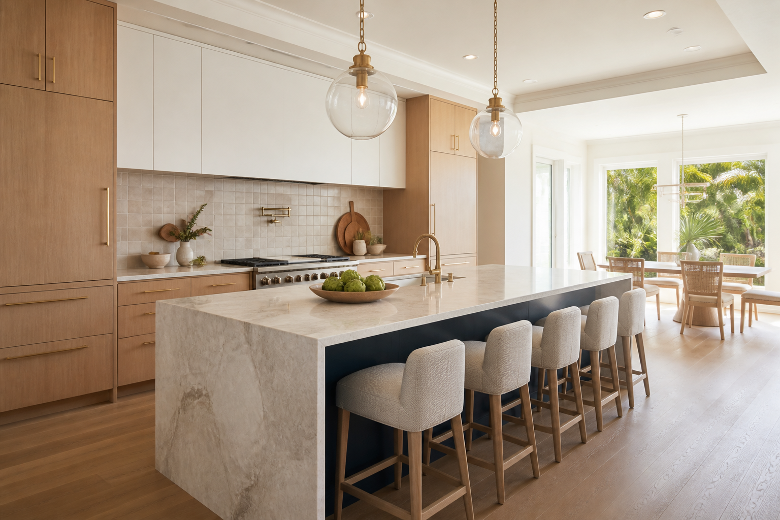 AI-generated warm modern kitchen design concept